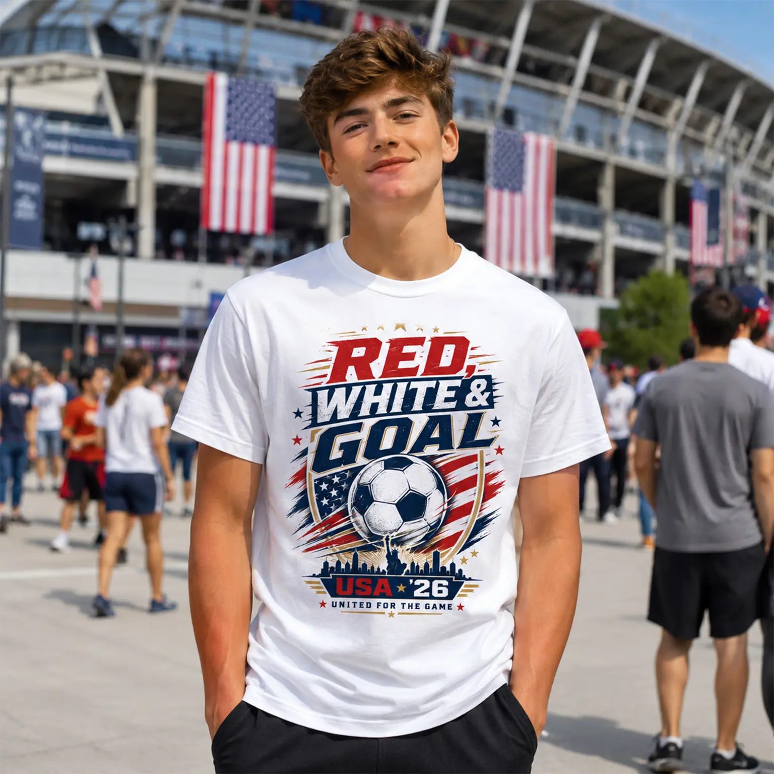 Red White Goal Tee